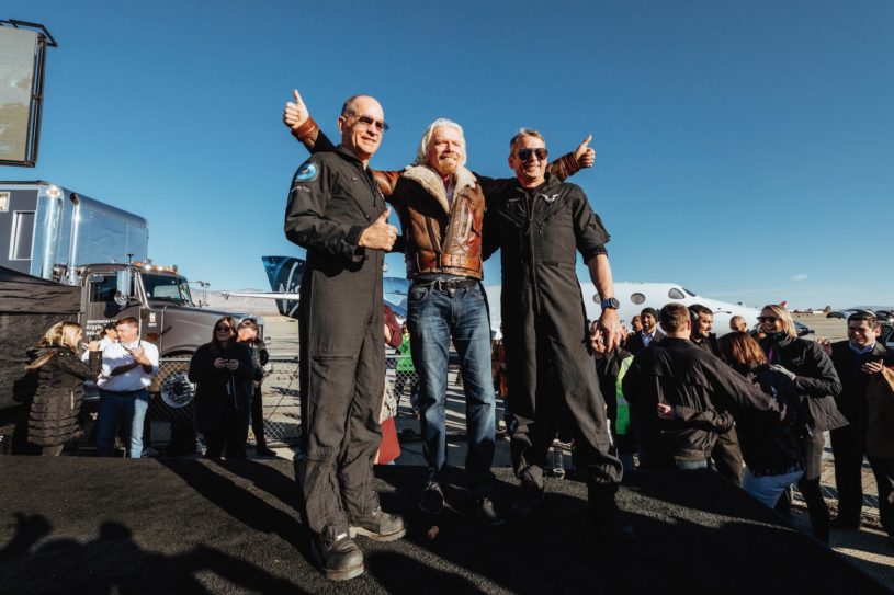 Richard Branson and Virgin Galactic’s first two astronauts.