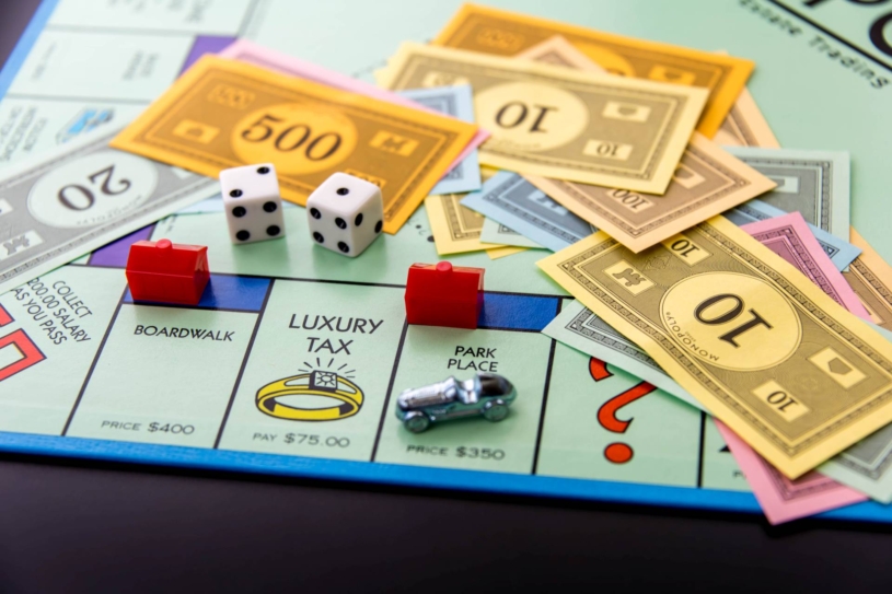 February 8, 2015: Houston, TX, USA.  Monopoly game board with ca