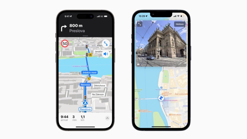 Apple v Česku vylepšil své Mapy. Přináší více detailů, lepší navigaci i vlastní Street View