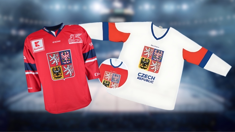 Oficiální hokejové dresy za patnáct set, makety za třetinu. Se státním znakem by je ale neměl prodávat nikdo