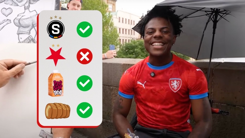 Do ulic Prahy přijel nejpopulárnější streamer. Po hodině zavrhl Slavii a rapperu Calinovi zpropagoval čaj