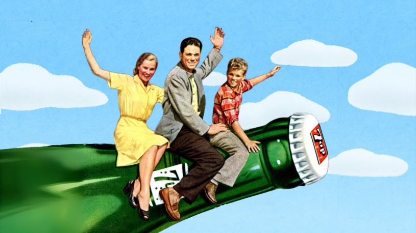Chmury z hospodářské krize? Zkuste 7UP! Antidepresivum v limonádě kdysi zvedalo náladu dospělým i miminům