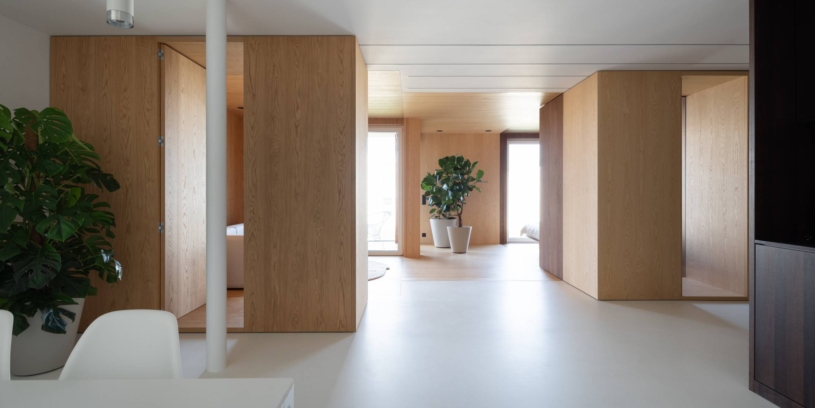 Chvíli 2+1, chvíli jedna velká místnost. Architekti vymysleli příčky, díky kterým lze hned změnit byt
