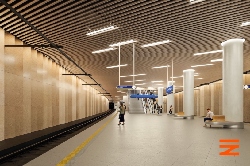 V Dejvicích bude vlak stavět pod zemí. Díky tomu bude přímý přestup na metro a na povrchu zeleň