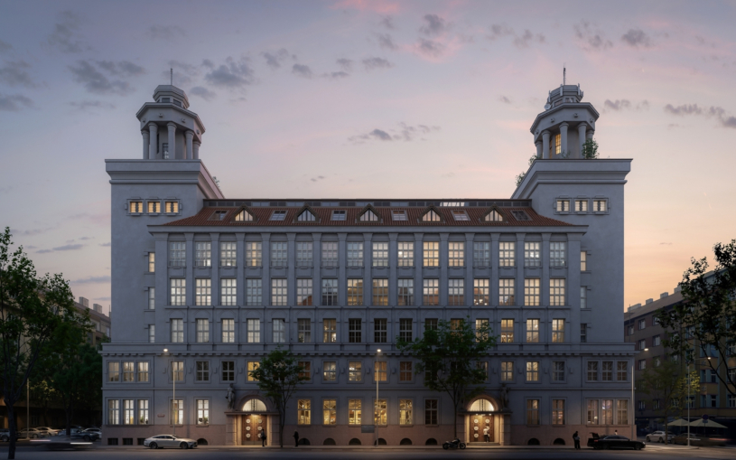 Ikonická ústředna na Žižkově po letech ožije. Budou v ní byty, wellness i střešní terasa se saunou