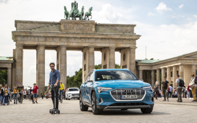 Audi combines e-scooter with skateboard