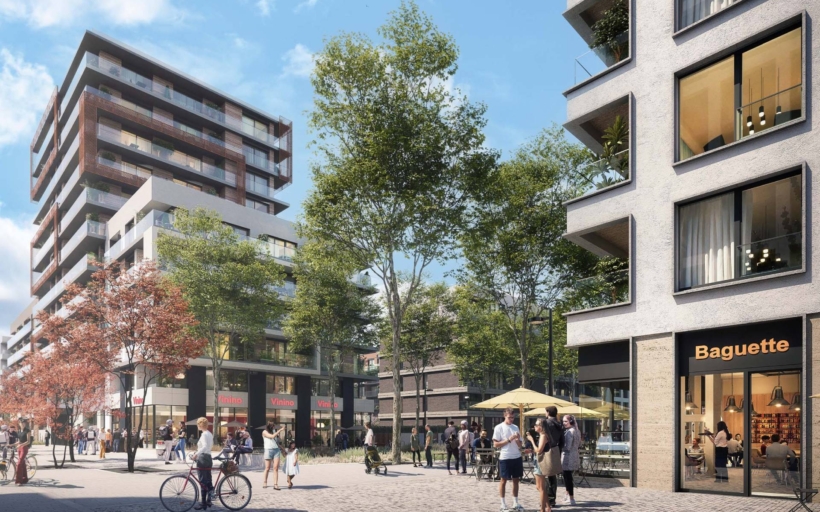 Parková čtvrť od Central Group na nákladovém nádraží Žižkov