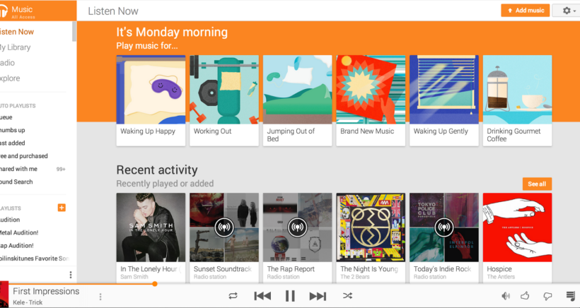 Play Music – new recommendations – Web