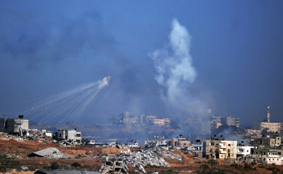 Aerial bombing explosion in Gaza Strip
