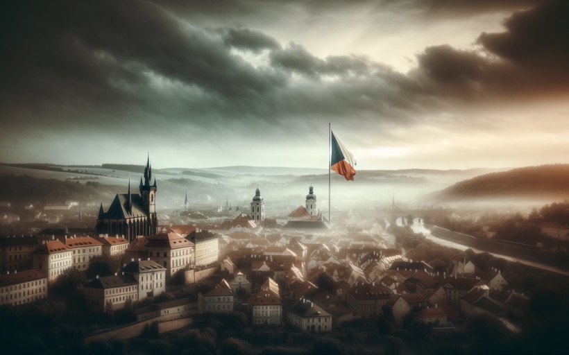 dalle-2023-12-22-11-20-41-a-poignant-and-evocative-image-depicting-national-mourning-in-the-czech-republic-the-composition-includes-a-scenic-view-of-a-well-known-czech-citysca-copy