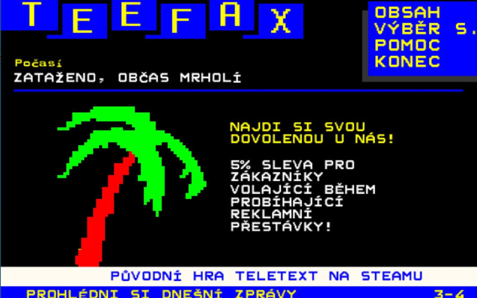Teefax 22letý vývojář z Ostravy stvořil hru podle teletextu. Který je o 14 let ...
