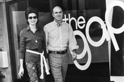 1969-doris-and-don-fisher-in-front-of-gap-store-bw-2